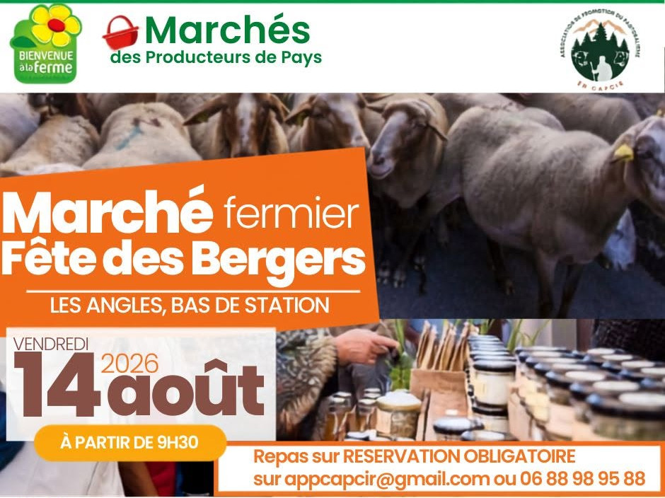 ℹ️ Stand d’information sur les chiens de protection de troupeau lors de la Fête des Bergers aux Angles le vendredi 14 août 2026